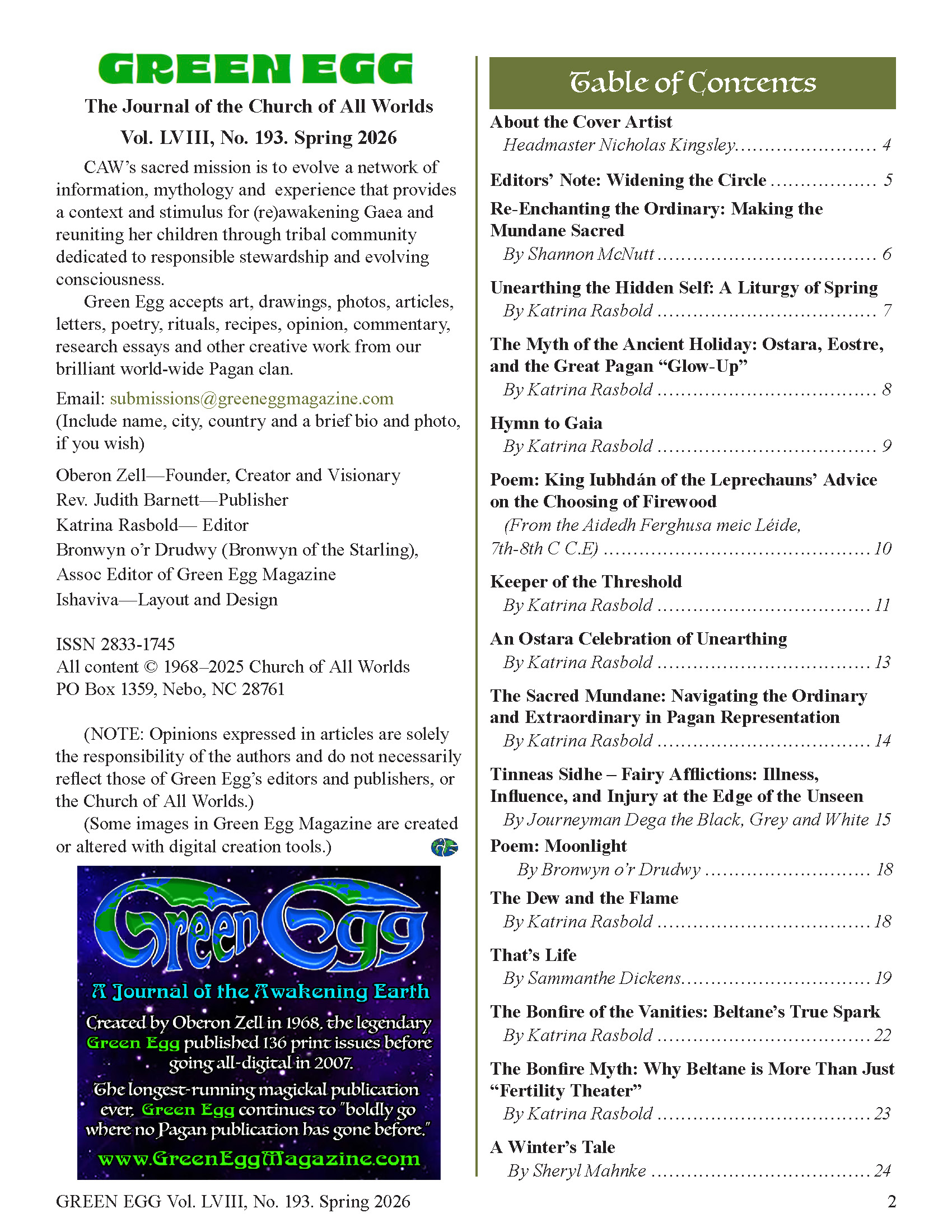 GE193 Table of Contents